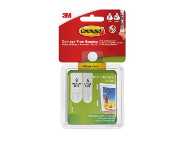 3M Command Picture Hanger 8 x Medium and 4 x Small 17203