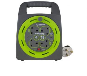 Status Cable Reel 4 Socket 13amp 15m Thermal Cut Out