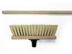 Soft Cream PVC Broom Head 290mm + Handle