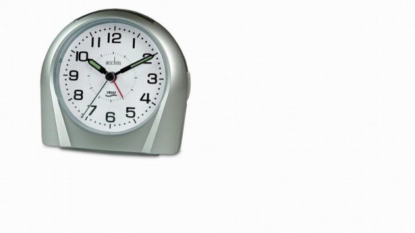 Acctim Europa Silent Tick Alarm Silver