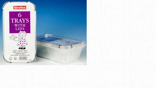Caroline Foil Tray & Lids 23oz x6