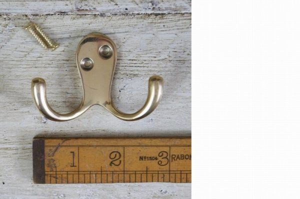 Double Robe Hook Brass