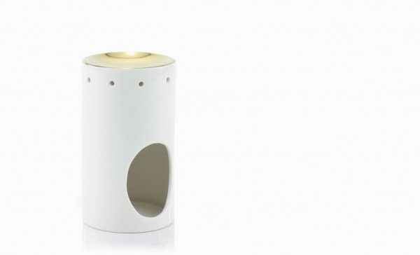 ASHLEIGH & BURWOOD: OIL BURNER - TOWER WHITE & GOLD
