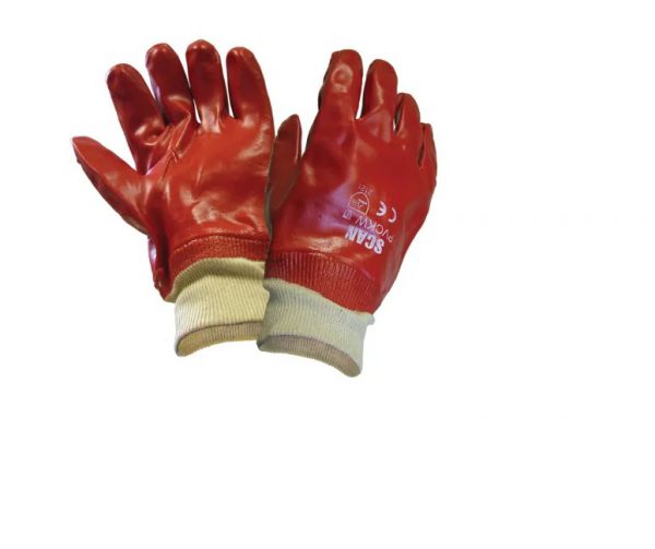 Scan PVC Knitwrist Gloves - L (Size 9)