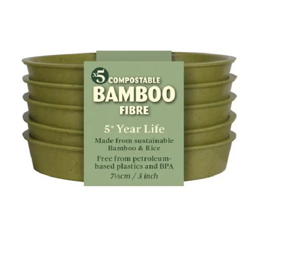 Haxnicks Bamboo Saucer 3in Sage Green x 5