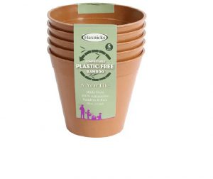 Haxnicks Bamboo Pot 6in Terracotta x 5