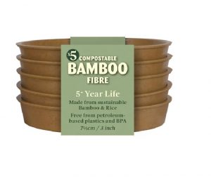 Haxnicks Bamboo Saucer 3in Terracotta x 5