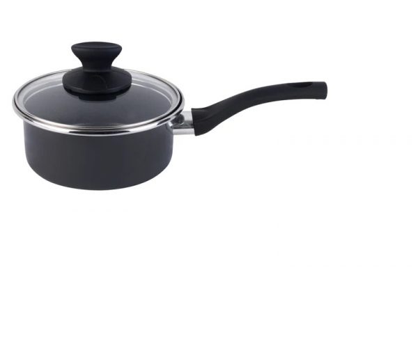 HomeHardware Non-Stick Saucepan + Lid Enamel/ Steel 14cm Grey