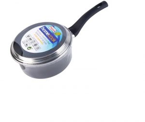 HomeHardware Non-Stick Saucepan + Lid Enamel/ Steel 16cm Grey