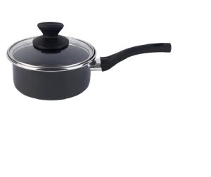 HomeHardware Non-Stick Saucepan + Lid Enamel/ Steel 18cm Grey