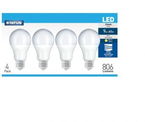 GLS LED 9W 810 Lumen Pearl Edison Screw Warm White x 4