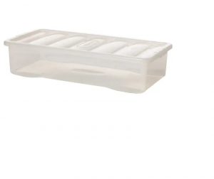 WhatMore Crystal Under Bed Box/ Lid Clear 42L