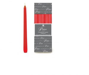 Prices Venetian Tapered Candle Red 10in single