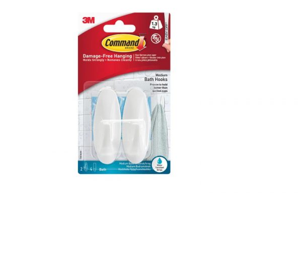 Command Water Resistant Medium Hooks x 2