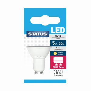 5w = 50w = 360 lumens – Status – LED – GU10