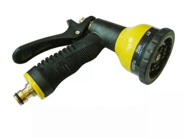 HomeGardener Hose Spray Gun 9 Pattern Zinc