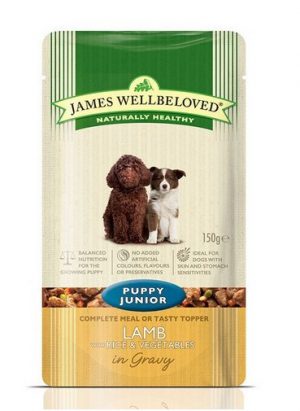 James Wellbeloved Lamb and Rice Puppy Pouch 150g