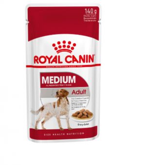 Royal Canin Medium Adult (in gravy) Wet Dog Food Pouch 140g