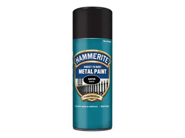Hammerite Smooth Finish Aerosol Satin Black 400ml