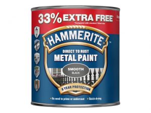 Hammerite Direct To Metal Smooth Black 750ml + 33%
