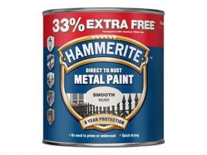 Hammerite Direct To Metal Smooth Silver 750ml + 33%