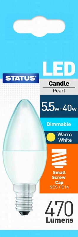 5.5w 470 lumens Status SES  Dimmable LED Candle Bulb