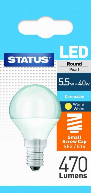 5.5w  470 lumens SES Status  Dimmable Round LED