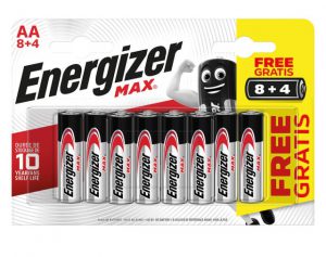 Energizer Max Battery AA 8 +4 Free