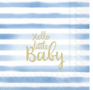 Napkin Hello Little Baby Blue