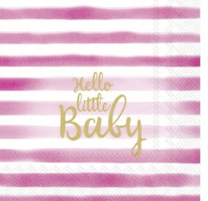 Napkin Hello Little Baby Pink