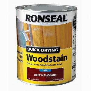 Ronseal Woodstain Quick Dry Satin Deep Mahogany 750ml