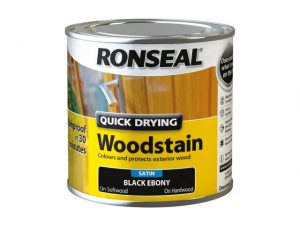 Ronseal Quick Dry Woodstain Satin Black Ebony 250ml