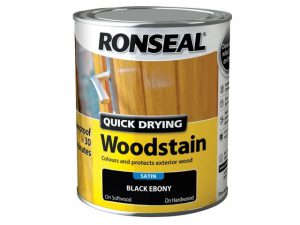 Ronseal Quick Dry Woodstain Satin Black Ebony 750ml