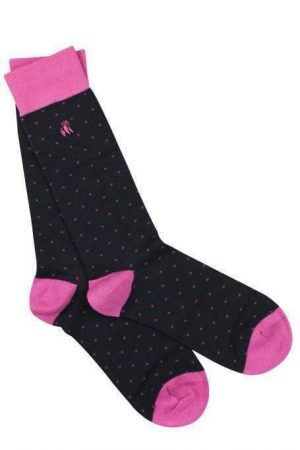 Swole Panda Socks Pink Spotted Ladies 4-7