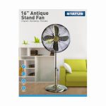 16″ Antique Brass Stand Fan – Oscillating – 3 Speed Settings – S