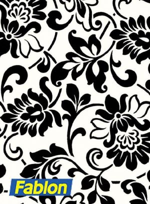 Fablon Damask Black And White 45cm x 2m