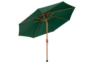 Mir Weatherproof Parasol + Crank & Tilt Wood Green 3m