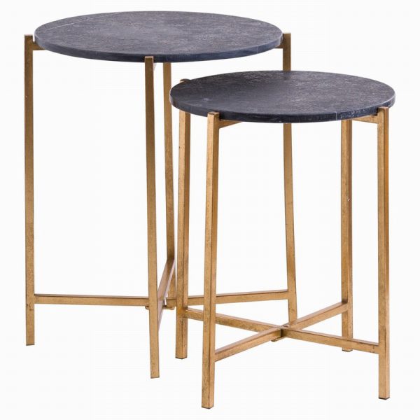 Gold And Black Marble Table Small