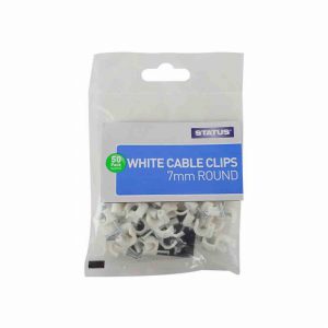 STATUS 7MM WHITE ROUND CABLE CLIPS
