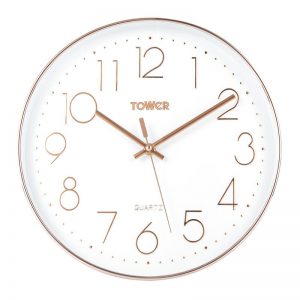 Tower Wall Clock White And Rose Gold