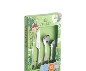 Viners Jungle 4 Piece Kids Cutlery Set Giftbox 0304.18