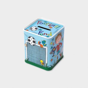 Rachel Ellen Money Box Tin- Football