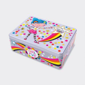 Rachel Ellen Rectangular Tin- Box of Sparkly Things/ Girl Power