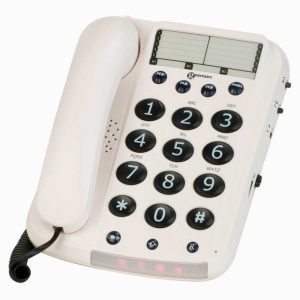 Geemarc Dallas 10 Big Button Corded Telephone DAL10- WH