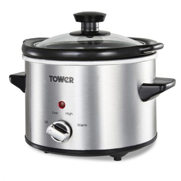 Tower T16020 1.5L Slow Cooker - Stainless Steel