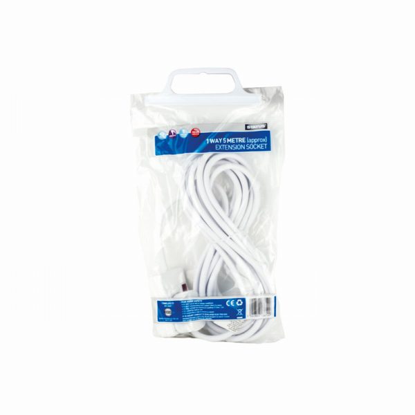 Status 1 way 5 Metre Extension Socket White
