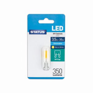 3.5w = 35w = 350 lumens Status Dimmable LED G9
