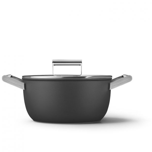 SMEG 50'S STYLE BLACK CASSEROLE DISH