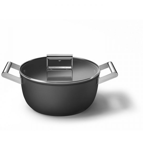 SMEG 50'S STYLE BLACK CASSEROLE DISH