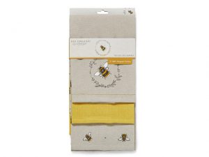 Cooksmart Tea Towels Bumble Bees Pack Of Three